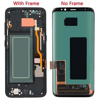 Sākotnējā S8 plus LCD Samsung S8 LCD Ekrānu Ar Karkasa Montāžu S8 Plus SM-G950F-G955 LCD Displejs Ar Sadedzināt Ēnas