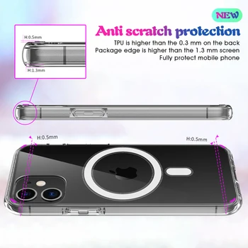 Sākotnējā Skaidrs, Tālrunis Lietā Par iPhone 12 Pro Max 12 Mini Gadījumā Atbalstu Magsafe Bezvadu Lādēšanas Luksusa Caurspīdīgu Aizmugurējo Vāciņu