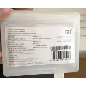 Sākotnējā Xiaomi Tipa C līdz 3,5 mm Austiņu kabeļa Adapteris C Tipa USB-C vīriešu 3.5 AUX audio sieviešu Ligzdu Xiaomi 6 Letv 2 pro