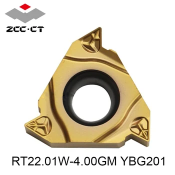 Sākotnējā ZCC RT22.01W-4.00 GM YBG201 Karbīda Ieliktņiem 22ER 4.0 ISO RT22.01 4.00 GM 10pcs Virpas, Virpošanas Instrumentu, CNC Griezējs