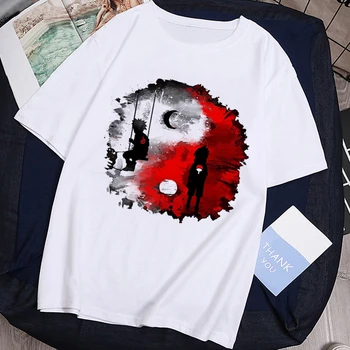 T-krekli, Sieviešu Naruto Hip Hop Streetwear Camiseta O-veida Kakla Harajuku Camiseta Mujer Smieklīgu T Kreklu Top Tee White Sieviešu T-krekls