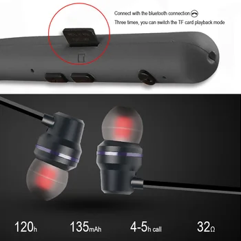 T25 V5.0 Bluetooth Austiņas Bezvadu Austiņas Magnētisko Stereo Bass Sporta Darbojas Austiņas Ar Mic Atbalsta TF/SD atmiņas Kartes FS