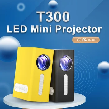 T300 LED Mini Projektoru 320x240 Pikseļi Atbalsta 1080P USB Portatīvo Proyector Home Media Atskaņotājs, 3,5 mm Audio HDMI LED Projetor