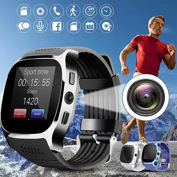 T8 Bluetooth Smart Skatīties Ar Kameru Zvanu Atbalsta SIM TF Karti Vīriešiem, Sievietēm, Sporta Smartwatch Android iPhone 11 Xiaomi 10 Huawei
