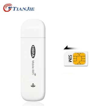 TIANJIE 3G Auto Maršrutētāji Mobilo Wifi Hotspot Mifi Dongle USB Modema HSPA 7.2 M Mini Bezvadu Vispārēju Platjoslas ar SIM Kartes Slots