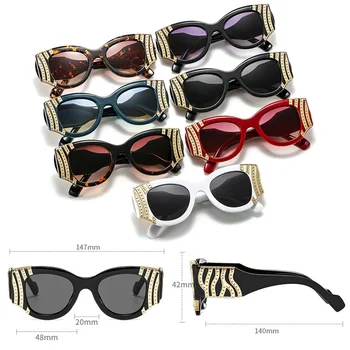 TIK&EI Modes Cat Eye Sievietes Luksusa Metāla Apdare Saulesbrilles Vintage Slīpums Lēcu Brilles Vīriešiem, Saules Brilles Toņos UV400