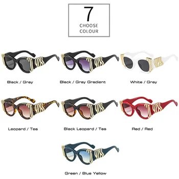 TIK&EI Modes Cat Eye Sievietes Luksusa Metāla Apdare Saulesbrilles Vintage Slīpums Lēcu Brilles Vīriešiem, Saules Brilles Toņos UV400