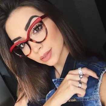 TIK&EI Modes Cat Eye Sieviešu Brilles Rāmis Optisko Retro Skaidrs, Lēcas, Briļļu Dāmas Var Būt Aprīkoti ar Tuvredzība Brilles