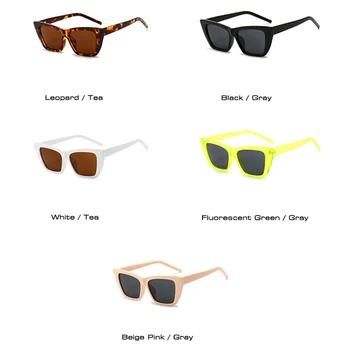 TIK&EI Modes Cat Eye Sieviešu Saulesbrilles Vintage Luminiscences Zaļo Briļļu Vīriešu Tēja Pelēks, Saules Brilles Toņos UV400