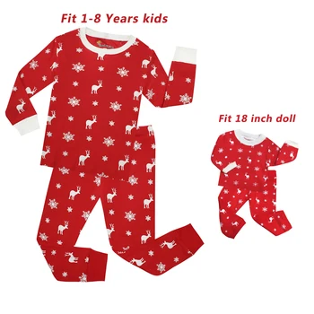 TINOLULING baby meitenes, lelle ziemassvētku pidžamu komplekts lelle pidžamu 18inch bērniem kids sleepwear princese pidžamas pijamas
