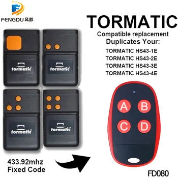 TORMATIC 433mhz tālvadības aparāts TORMATIC HS43-1E HS43-2E HS43-3E HS43-4E vārti, garāžu durvis, tālvadības raidītāju fiksētās kods