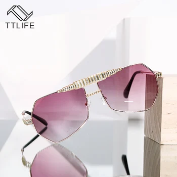 TTLIFE Steampunk Saulesbrilles Sieviešu 2020. Gadam Dimanta Rhinestone Saulesbrilles Vīriešiem Punk Luksusa Laukumā Saulesbrilles Zīmola Dizaineru Brilles
