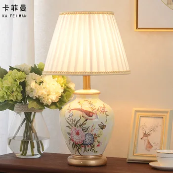 TUDA Ķīnas Retro Stila Keramikas Galda Lampas Guļamistabas, viesistaba, kabinets Home Dekoratīvās Lampas, Gultas Lampa, ES Plug