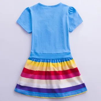 TUONXYE 3-8 Gadiem Baby Girl Kokvilnas Vienradzis Saģērbt Princese ar Īsām Piedurknēm Kleitas Bērnu'Clothes Vasaras Apģērbs Bērniem