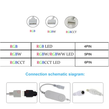 TUYA Zigbee Smart Mini Led Lentes Kontrolieris 5V, 12V 24V RGBW RGBWW RGB+PKT RGB Dimmer Controller Alexa Echo Plus Balss Vadība