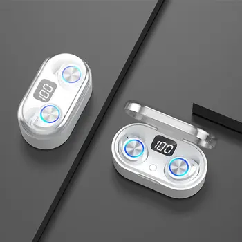 TW80 TWS Bluetooth 5.0 Bezvadu Austiņas Taisnība, Austiņas in-Ear Mūzikas Earbuds Ūdensizturīgs Mini Austiņas LED Sporta mūzika pie Auss liekamā daļa