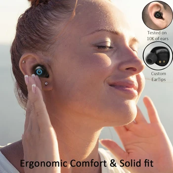 TWS Bluetooth Earbuds Premium Sound ar Mikrofonu, LED Indikatoru Touch Kontroli Ūdensizturīgs Auss Trokšņa Izolācija