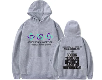 TXT Kombinācija Drukāšanas Hoodies sporta Krekls Vīriešiem/Sievietēm Jaunu Gadījuma Modes Kpop High Street Hip Hop pelēkā vārna sporta Krekli Outwear