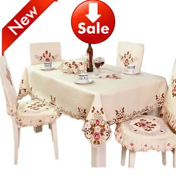 TY220 Eiropas dārza galdauts Eleganti izšūti pusdienu galda audums krēsla segtu kāzu apdare, mājas tekstila spilvena