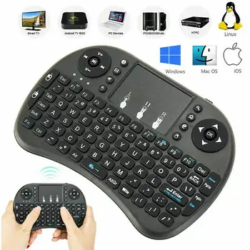 Tablete Bluetooth Keyboard Mini 2.4 G Bezvadu Tastatūra ar Skārienpaliktni, PC Android Smart TV KASTĒ