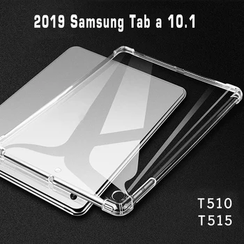 Tablete Pārredzamu case Samsung Tab 10.1 T510 2019 Nometiet Pretestību Soft case For Galaxy Tab 10.1 T515 T510 Plānais Atpakaļ gadījumā