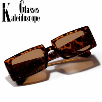 Taisnstūra Saulesbrilles Sieviešu Modes Zīmola Dizaineru Lielo Rāmi, Saules Brilles Dāmas Vintage Konfektes Briļļu Krāsu Toņos UV400