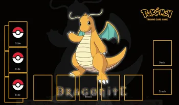 Takara Tomy PTCG Piederumi Pokemon Kāršu galda Spēle Playmat Dragonite Rotaļlietas Bērniem