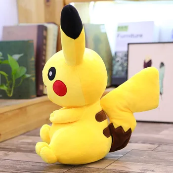 Takara Tomy Pokemon Pikachu Sēdus Stāvoklī, Plīša Rotaļlieta Kawaii Anime Lelle Jauki Pildījumu Dāvanas Meitene Darbības Klāt
