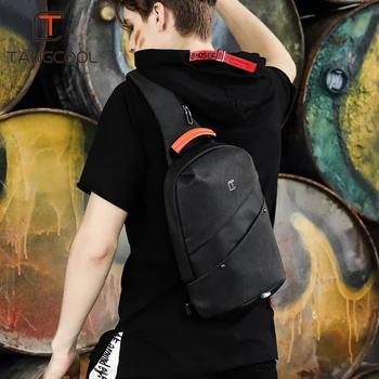 Tangcool Modes Vīrieši Messenger Bag Vīriešiem USB Uzlādes Dizaina Cilvēks Krūtīm Pack Soma Anti Theft Plecu Crossbody Pusaudžu somas