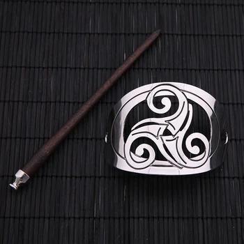 Teamer Wicca Simbols Triskel Modelis Matu Nūjas Reliģisko Galvassegu Dobi No Metāla, Koka Cepures Aksesuāri