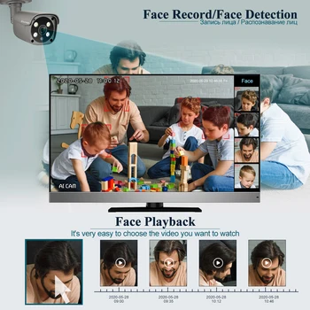 Techage Drošības Kameru Sistēmas 8CH 5MP HD POE VRR Komplekts CCTV divvirzienu Audio AI Seju Atpazīšana Āra Video Novērošanas IP Kameras Komplekts