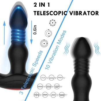 Teleskopiskie Anālais Vibrators Thrusting Dildo, Vibratori Bezvadu Tālvadības Vīriešu Prostatas Massager Butt Plug Tūpļa SexToys Vīriešiem