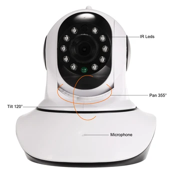 Temperatūras, mitruma sensoru Bezvadu 1080p 720p HD IP Kameras WiFi Dome IS Nakts P2P Baby Monitor Audio Runāt SD CCTV Onvif