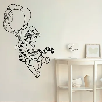 Tigger Sienas Uzlīmes Vinnijs Pūks Lāču Mājas Dekoriem Karikatūra Sienas Uzlīmes Bērniem, Telpu Dekorēšana Balonu Zēni Meitenes Pusaudžu B573