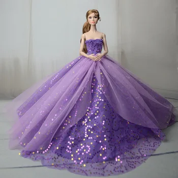 Tikai Roku Darbs Kāzu Kleita Barbie Lelle Tērpiem Princese Vakara Pusei Bumbu Gara Kleita Svārki Kāzu Kleita Piederumi