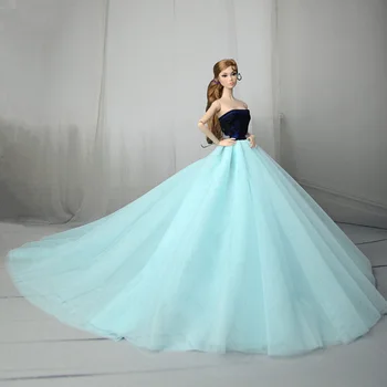Tikai Roku Darbs Kāzu Kleita Barbie Lelle Tērpiem Princese Vakara Pusei Bumbu Gara Kleita Svārki Kāzu Kleita Piederumi