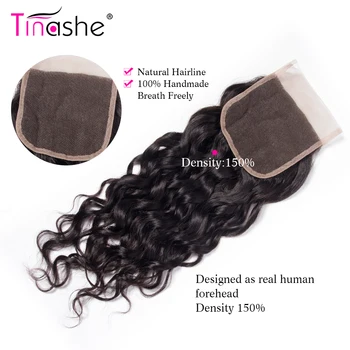 Tinashe Matu Brazīlijas Ūdens Vilnis, Caurspīdīgs Mežģīņu Slēgšanas Dabas Krāsu Remy Human Hair 4x4 Collu HD Šveices Mežģīnes Slēgšana