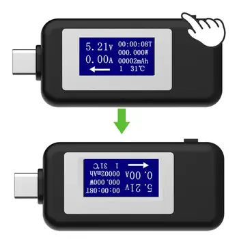 Tipa-c USB testeri DC Ciparu voltmetrs amperimetro voltagecurrent metru ammeter detektoru power bank lādētāja indikators 2018