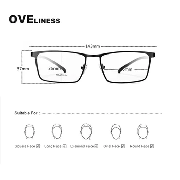 Titāna Sakausējuma vīriešu acu brilles rāmis vīriešu rāmji, brilles Optiskās Tuvredzība Recepšu brilles Metāla Pilnu Briļļu Bezskrūvju
