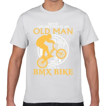 Topi, T Krekls Vīriešiem vecs vīrietis ar bmx velosipēds Hip Hop Vintage Geek Īss Vīriešu T XXXL