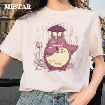Totoro t krekls sievietēm Iespiesti cute karikatūra t-krekls top vasaras kawaii Grafikas 90s baltie topi, t krekli ar īsām piedurknēm, sieviešu apģērbs