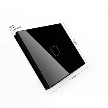 Touch Switch Panel Laukums Ikona, 128mm *72mm MUMS 1G 2G 3G Luksusa Kristāla Stikla Panelis Balts Melns Pelēks 1 Zelta Gabals, ne 3Pieces