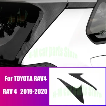 Toyota RAV4 RAV 4 2019 2020 Oglekļa Šķiedras Apdari Aizmugures Loga Spoileris Trīsstūris Molding Vāciņu Komplekts, Melns Aksesuāri