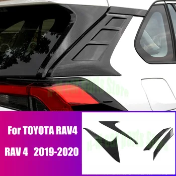 Toyota RAV4 RAV 4 2019 2020 Oglekļa Šķiedras Apdari Aizmugures Loga Spoileris Trīsstūris Molding Vāciņu Komplekts, Melns Aksesuāri