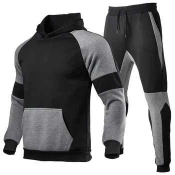Tracksuit vīriešu rudens vīriešiem, hoodies sporta Krekls+bikses vīriešiem komplekti līmēšana vīriešu sporta gadījuma tracksuit 2020. gadam, vīriešu apģērbs