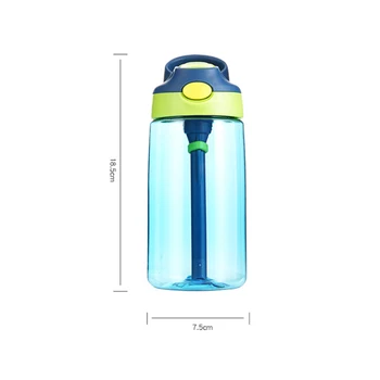 Transhome Bērnu Ūdens Pudele Ar Salmiņu 500ml Plastmasas Ūdens Pudeles Bērniem Pudeles BPA Bezmaksas Sporta Pudele Skolas Drinkware