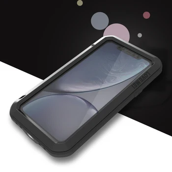 Triecienizturīgs Metāla Gadījumā iPhone11 Pro Max 12Mini XS XR 7 8 SE Lietā 360 Pilnu Ķermeņa Aizsardzību Gorilla Stikla, Alumīnija Vāks Apvalks