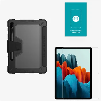Triecienizturīgs Tablete Aizsardzības Gadījumā Magnētisko Trifold Stāvēt Ādas Vāks priekš Samsung Galaxy Tab S7 Planšetdatoru Aksesuāri
