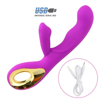 Trusis Dildio Viberator Massager Klitora Stimulators Sexe Rotaļlietas Sievietēm G Sporta Masāžas Rīki, USB Uzlādējams Burvju Zizli