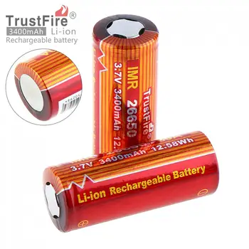 TrustFire 2gab IMR 26650 3,7 V 3400mAh Li-jonu Akumulators ar Drošības Vārsts LED Lampiņu / Lukturi